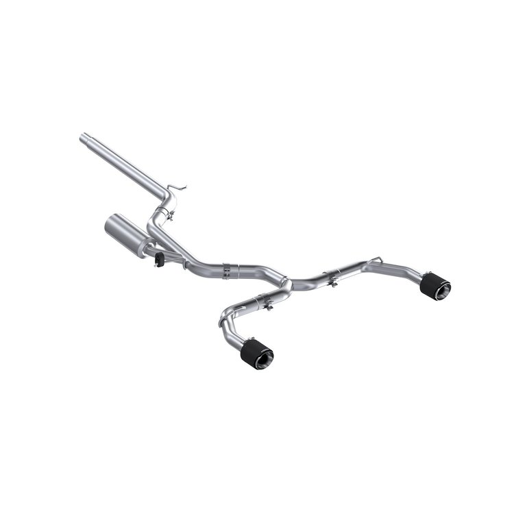 S46173CF Cat-Back Exhaust System 3 in., 2.5 in. Dual Split Rear Exit, Carbon Fiber Fits Select Volkswagen GTI