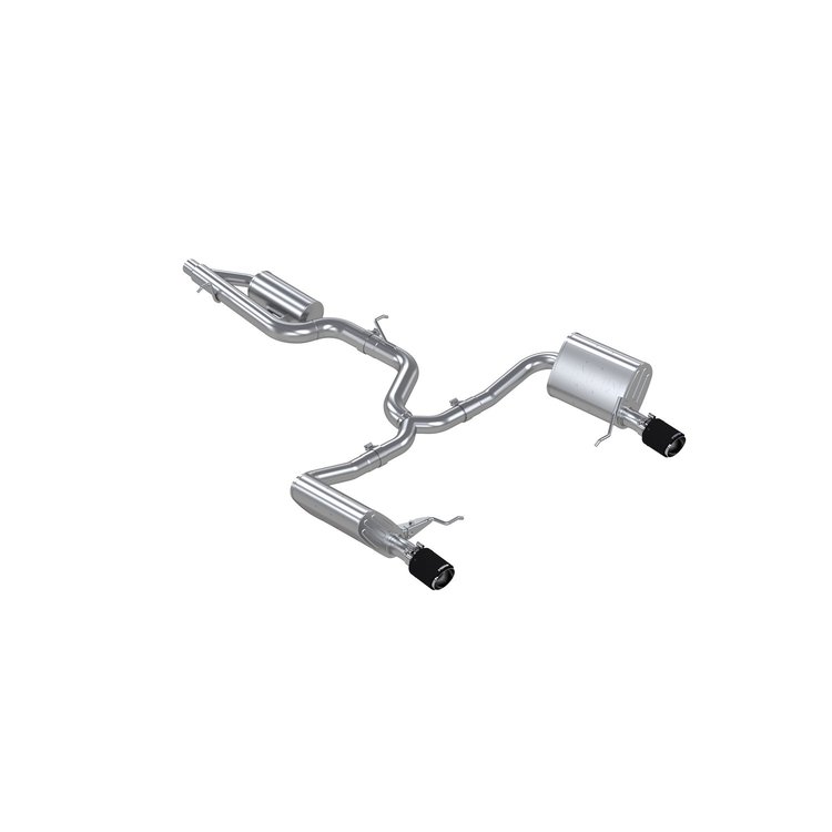S46183CF Cat-Back Exhaust System 3 in., 2.5 in. Dual Split Rear Exit, Cf For 2017-2019 Volkswagen Golf