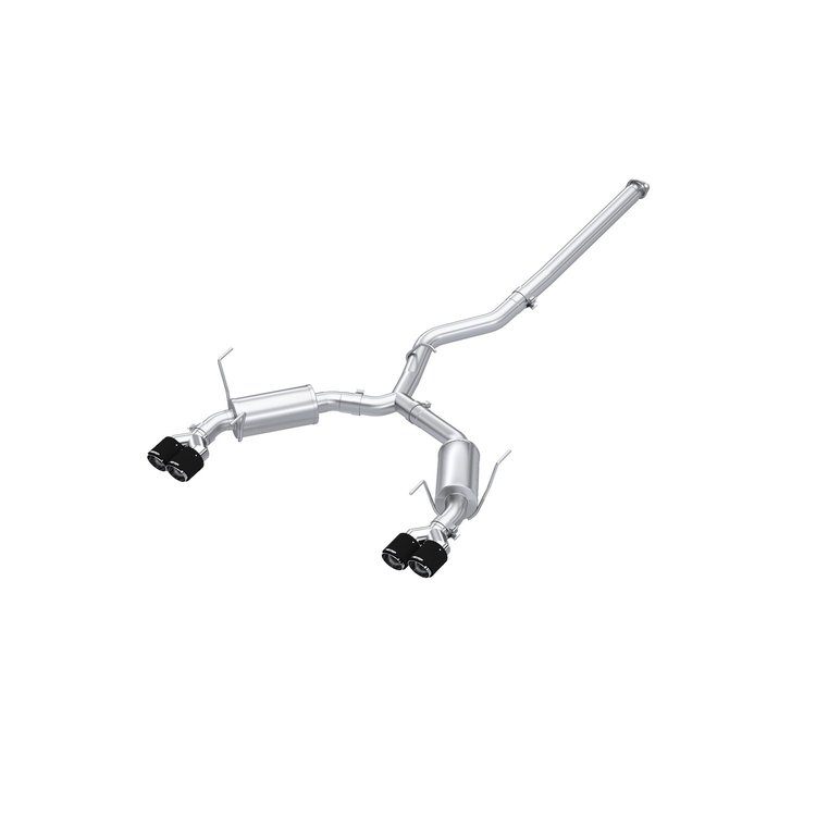 S48073CF Cat-Back Exhaust System 3 in., Dual Split Rear Exit, Quad Outlet Street Profile Fits Select Subaru WRX