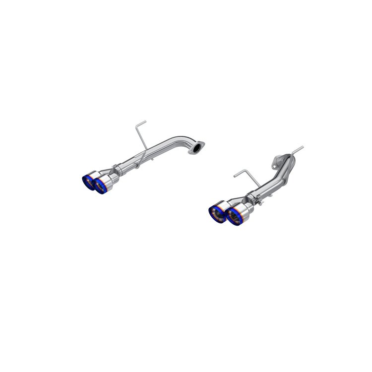 S48103BE Axle-Back Exhaust System 2.5 in., Dual Split Rear Exit, Quad, Burnt End Fits Select Subaru WRX