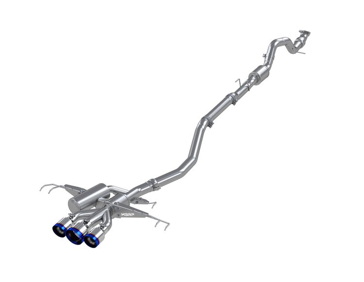 S49013BE Cat-Back Exhaust System 3 in., Triple Centre Rear Exit, Burnt End For 2021-2021 Honda Civic