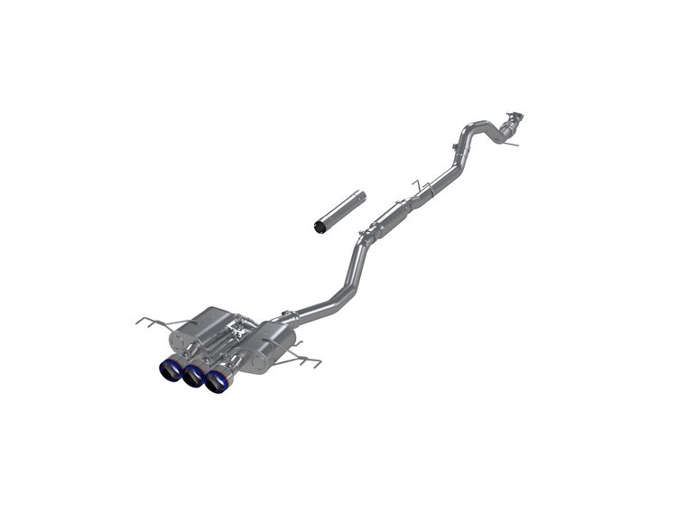 S49023BE Cat-Back Exhaust System 3 in., Triple Centre Rear Exit, Burnt End Fits Select Honda Civic