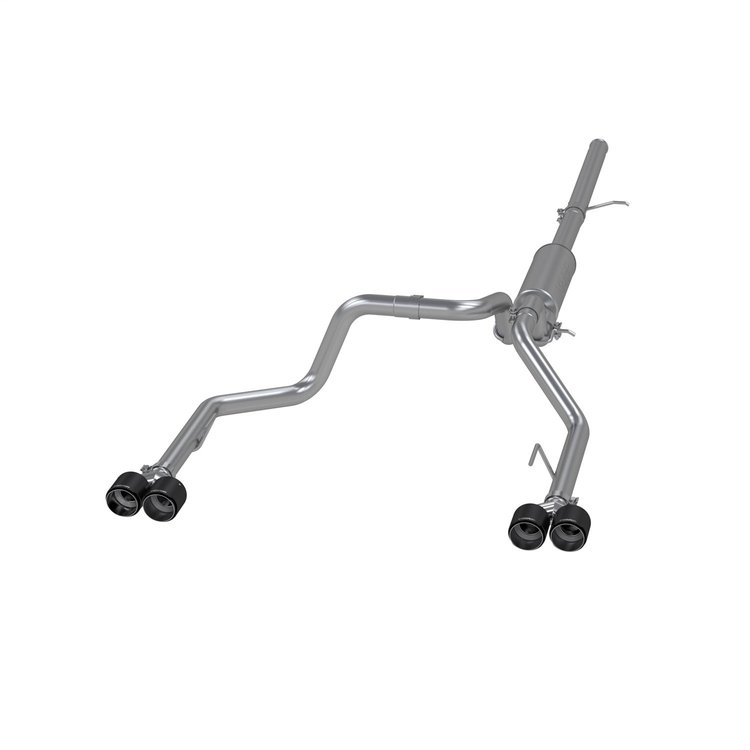S50043CF Cat-Back Exhaust System 3 in., Dual Split Rear Exit, Carbon Fiber Tips Fits Select GM 2500, 3500 Trucks and Vans