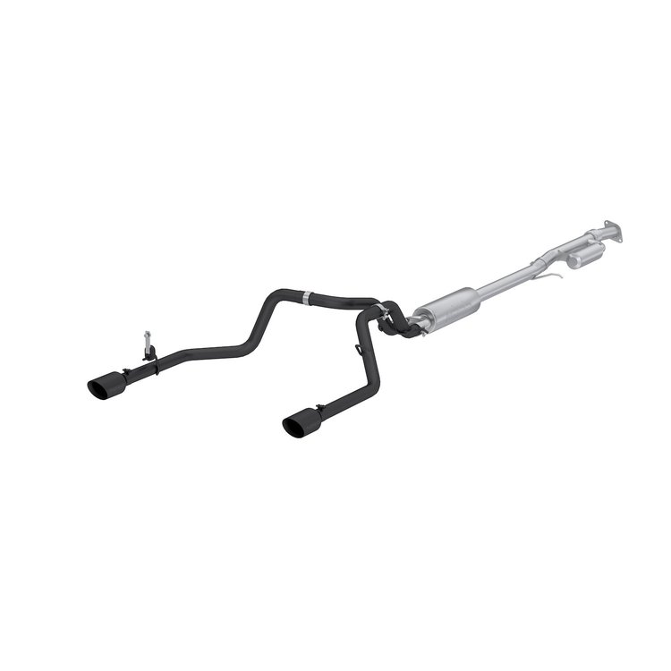 S5021BLK Cat-Back Exhaust System 3 in., 2.5 in. Dual Rear, Black Fits Select GM 2500, 3500 Trucks and Vans