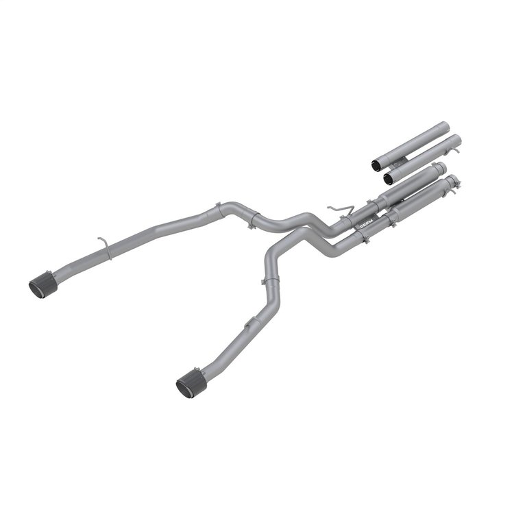 S51543CF Cat-Back Exhaust System 3 in., Dual Split Rear Exit, Race Version, Carbon Fiber Fits Select Ram 1500