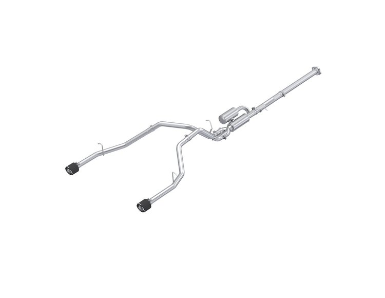 S51563CF Cat-Back Exhaust System 3 in., 2.5 in. Dual Split Rear Exit, Carbon Fiber Fits Select Ram 1500