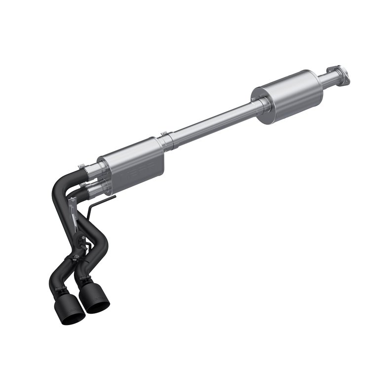 S5219BLK Cat-Back Exhaust System 3 in., 2.5 in. Dual Pre-axle., Black Fits Select Ford F-150