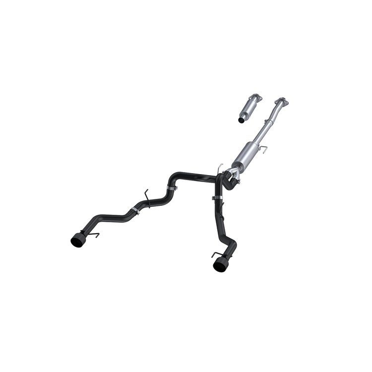 S5268BLK Cat-Back Exhaust System 3 in., Dual Split Rear Exit, Black Fits Select Ford F-150
