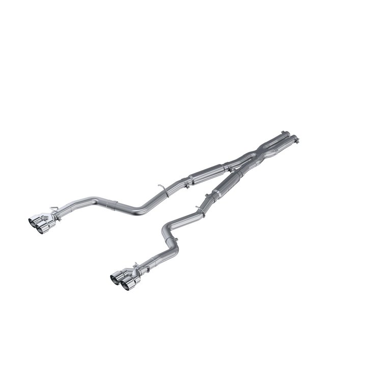 S7115AL Cat-Back Exhaust System 3 in., Dual Rear Exit, Street Version, Quad Tips Tips For 2016-2016 Dodge Challenger