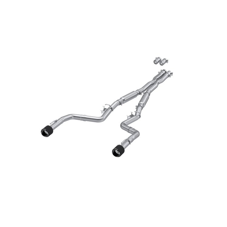 S71173CF Cat-Back Exhaust System 3 in., Dual Rear Exit, Street Version, Dual Tips[Carbon Fiber For 2018-2022 Dodge Charger