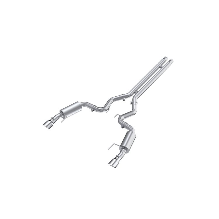 S7251AL Cat-Back Exhaust System 3 in., Dual Split Rear Exit, Street Version Fits Select Ford Mustang