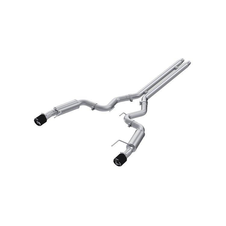 S72533CF Cat-Back Exhaust System 3 in., Dual Split Rear Exit, Race Version, Carbon Fiber Fits Select Ford Mustang