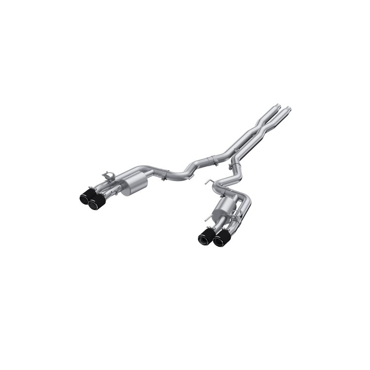 S72553CF Cat-Back Exhaust System 3 in., Quad Rear Exit, Active Exhaust, Carbon Fiber Fits Select Ford Mustang