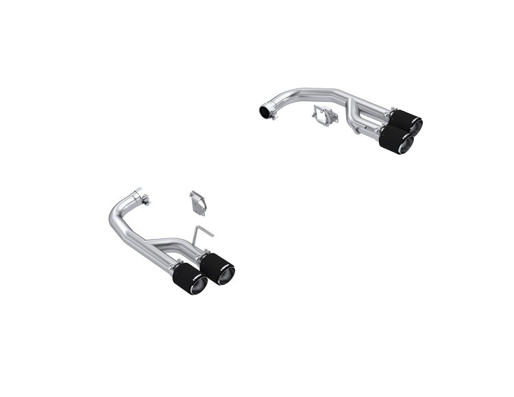 S72813CF Axle-Back Exhaust System 2.5 in., Dual Rear Exit, Quad Tips, Carbon Fiber Fits Select Ford Mustang