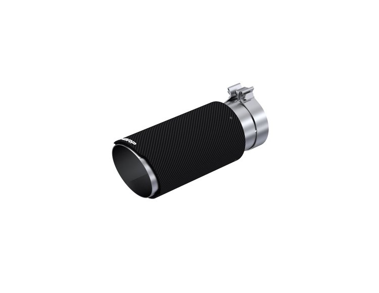 T5051CF Exhaust Tip Angled Rolled End 5 in. Od, 4 in. Inlet, 12 in. Length Carbon Fiber