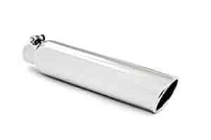 Garage Parts; Exhaust Tip; 2.25 in. Inlet; 3.5 in. Outside Dia.; 16 in. Length; Angled Cut Rolled Ed