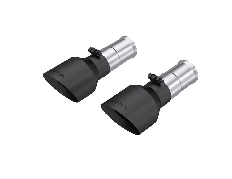 T5204BLK Exhaust Tip Set Angle Cut Dual Wall 5 in. OD., Black Fits Select Ram 1500