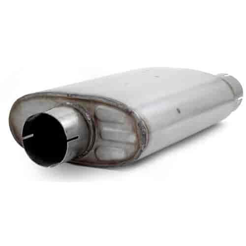 Universal Chambered Core Oval Muffler Inlet/Outlet: 2.5" Offset/Center
