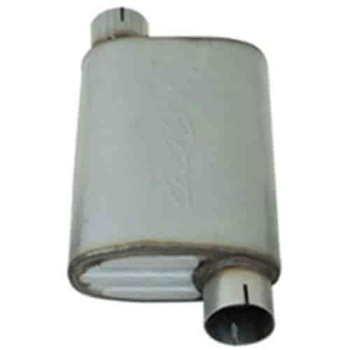 Universal Chambered Core Oval Muffler Inlet/Outlet: 3" Offset/Center
