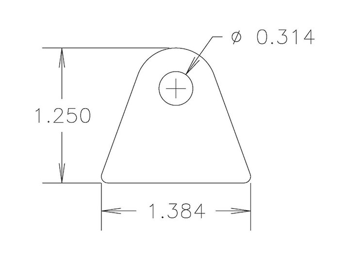4130 1/8 THK 5/16 HOLE 7/8 HT STRAIGHT CHASSIS TAB - QTY 20