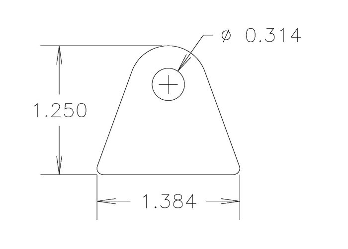 4130 1/8 THK 5/16 HOLE 7/8 HT STRAIGHT CHASSIS TAB - QTY 4