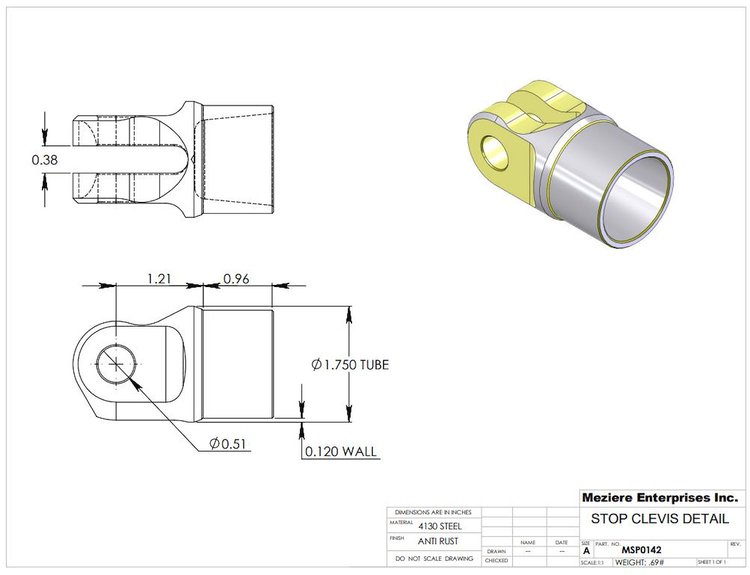 STOP-CLEVIS 3/8 SLOT 1-