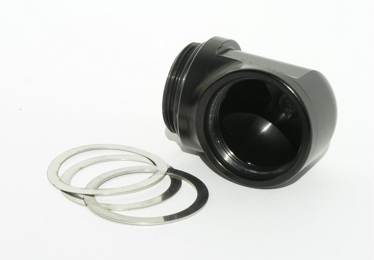 -20AN O-RING BOSS TO -20AN FEMALE 90 DEG CHROME