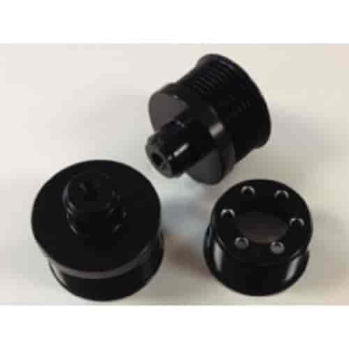 Supercharger Pulley Ring with Stock-Appearing Front Cover Without Hub