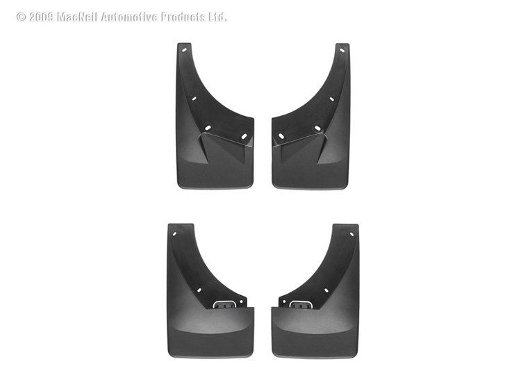 NO DRILL MUDFLAPS BLACK CHEVROLET TAHOE 2007-2008 FITS NON-HYBRID LTZ PACKAGE VEHICLES W/O FLARES MO