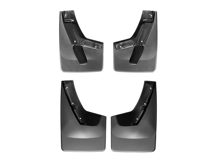 NO DRILL MUDFLAPS BLACK CADILLAC ESCALADE 2015-2017 NO FENDER FLARES; REAR MUDFLAP WILL NOT FIT FLAR