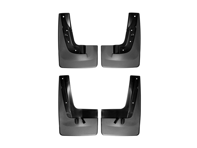 NO DRILL MUDFLAPS BLACK GMC ACADIA 2013-2016 VEHICLES WITH NO FENDER FLARES OR FENDER LIP MOULDING
