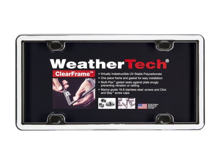 ClearFrame License Plate Frame - White/Black