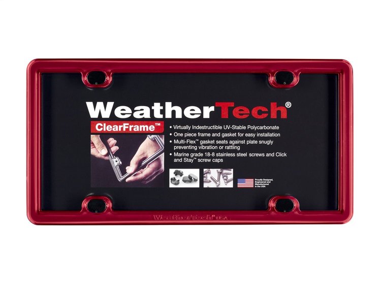 ClearFrame License Plate Frame - Brushed Stainless/Black