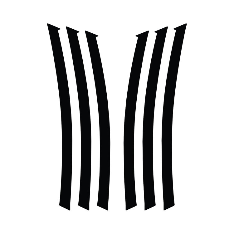 103V01 Side Fender Gill Decals, 2010-2013 Chevy Camaro, Gloss Black
