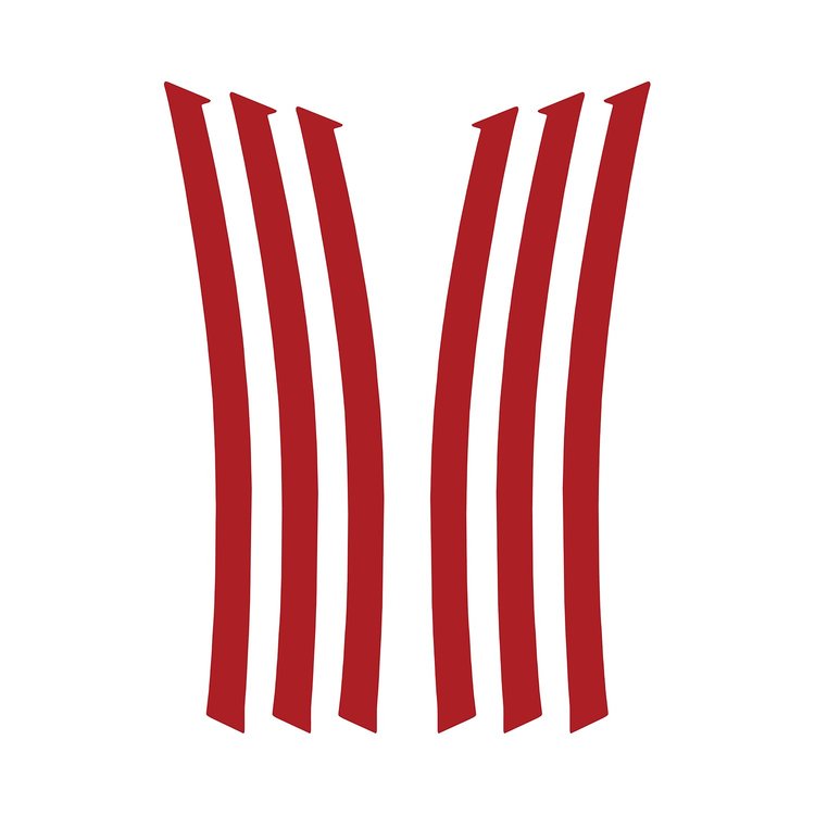 103V02 Side Fender Gill Decals, 2010-2013 Chevy Camaro, Gloss Red