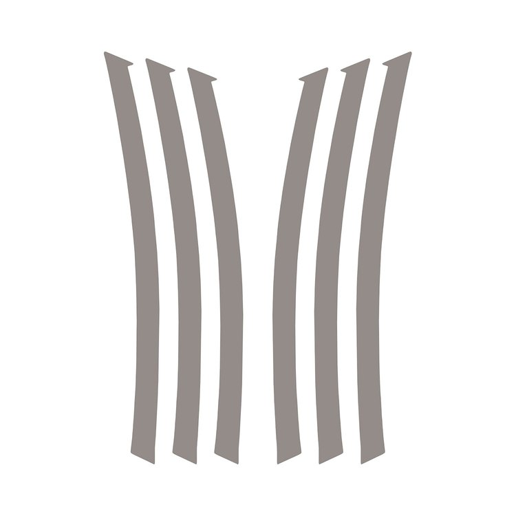 103V04 Side Fender Gill Decals, 2010-2013 Chevy Camaro, Gloss Silver