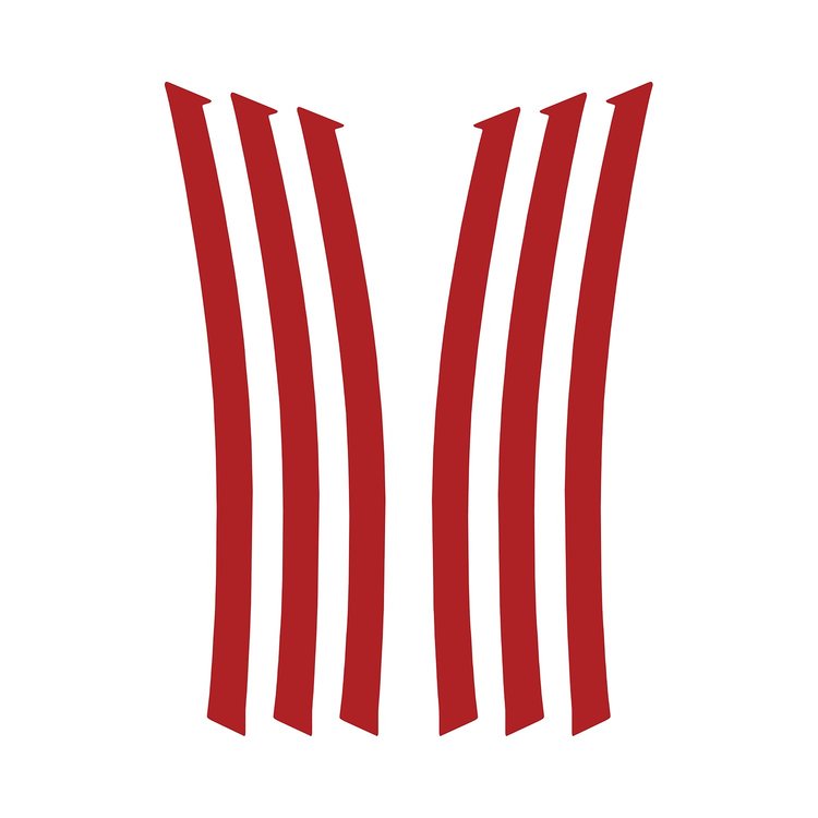 103V21 Side Fender Gill Decals, 2010-2013 Chevy Camaro, Matte Red