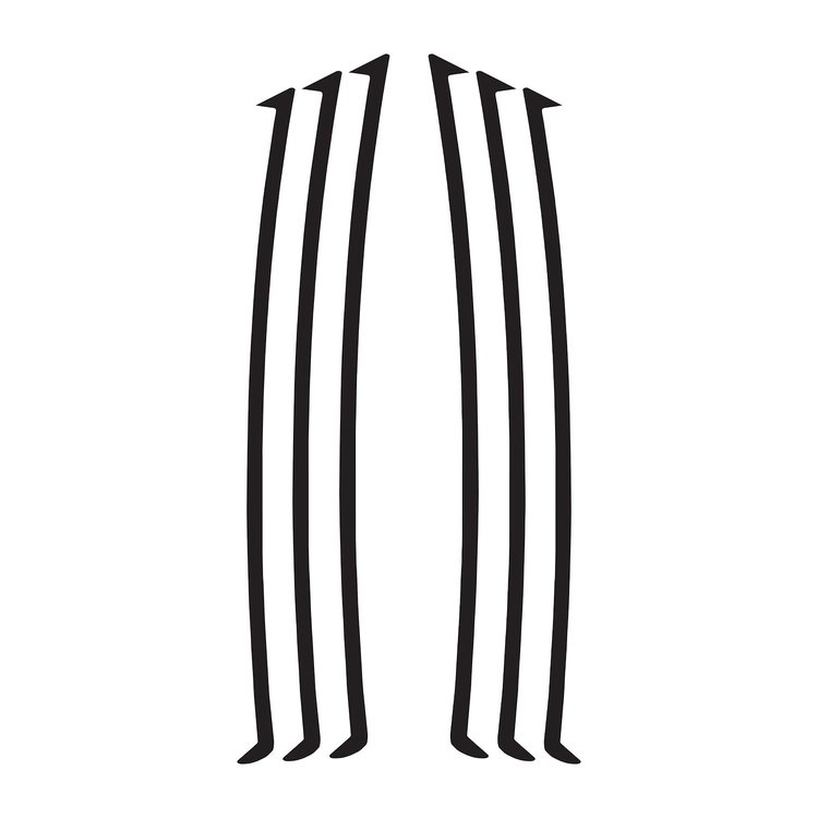 104V01 Side Vent Vinyl Inlay Decals, 2010-2023 Chevy Camaro, Gloss Black