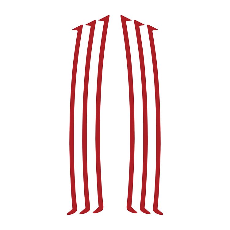 104V02 Side Vent Vinyl Inlay Decals, 2010-2023 Chevy Camaro, Gloss Red