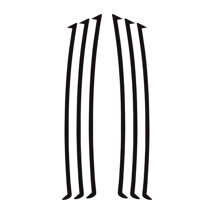 104V20 Side Vent Vinyl Inlay Decals, 2010-2023 Chevy Camaro, Matte Black