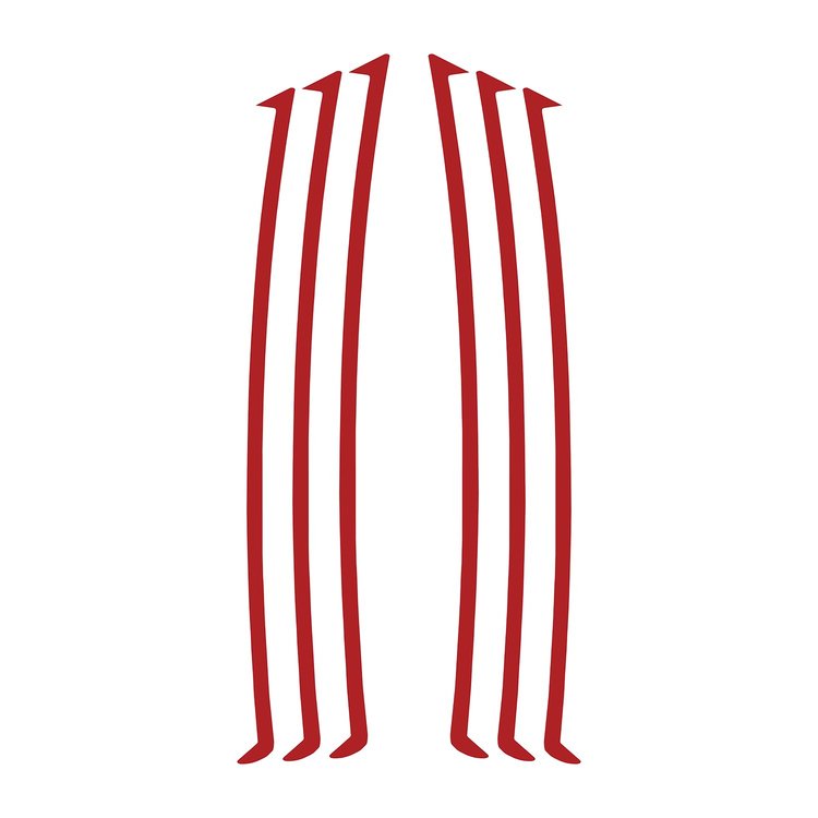 104V21 Side Vent Vinyl Inlay Decals, 2010-2023 Chevy Camaro, Matte Red