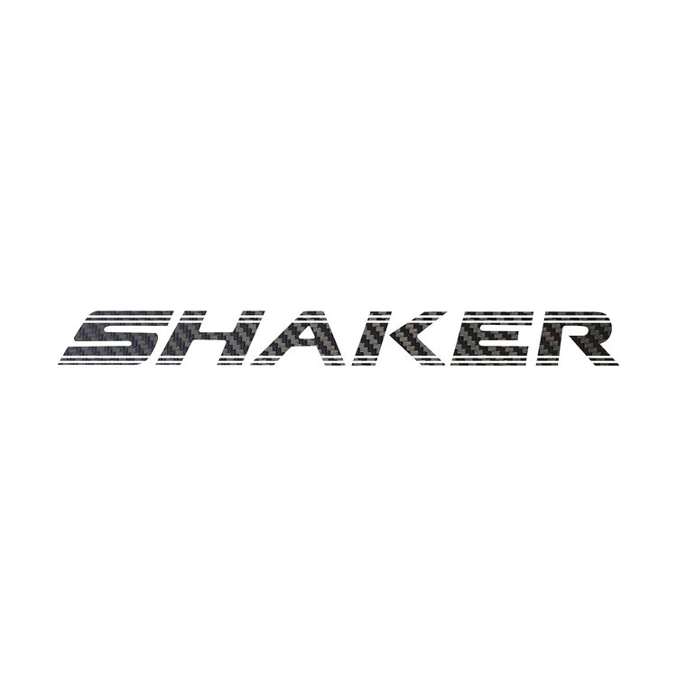 108V40 Underhood SHAKER Script Decal, 2008-2018 Dodge Challenger, Black Carbon Fiber