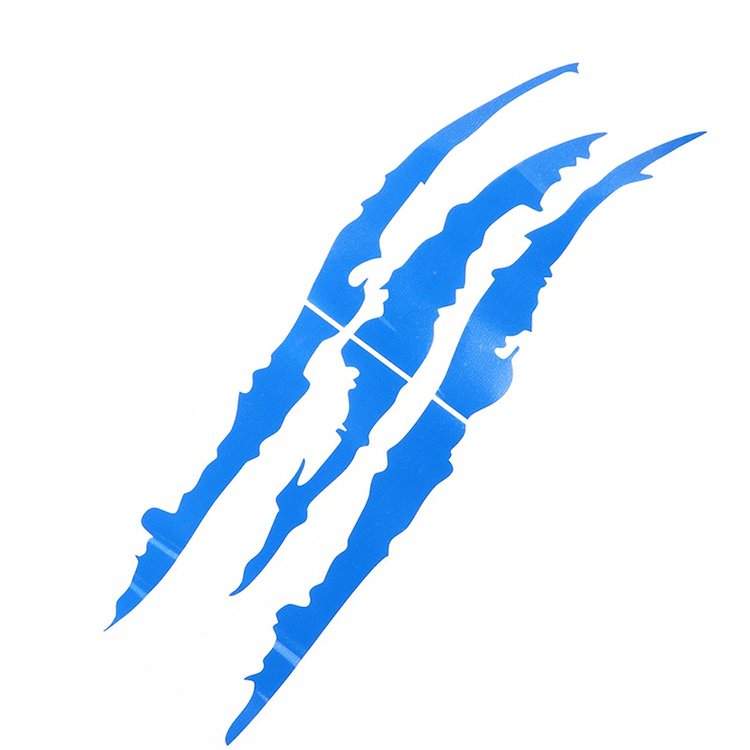 114V06 Vinyl Claw Thrash Mark Headlight Decal, Universal, Gloss Tension Blue