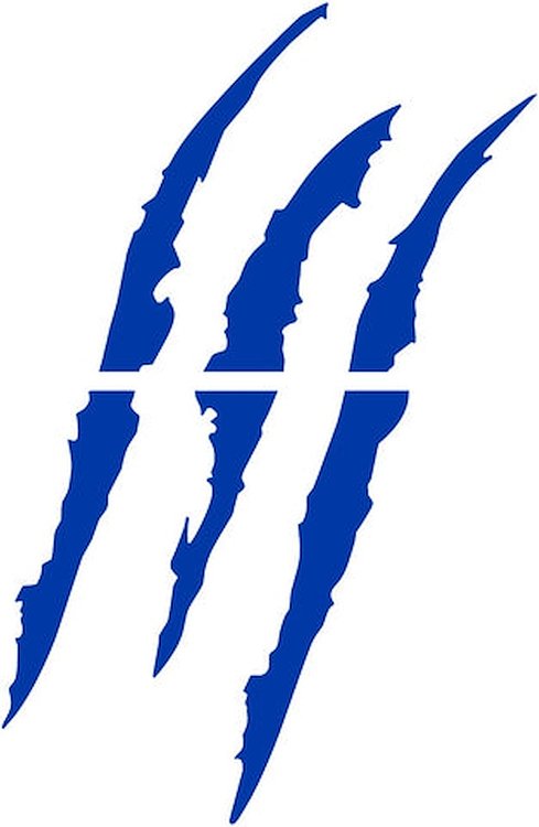 114V07 Vinyl Claw Thrash Mark Headlight Decal, Universal, Gloss Blue