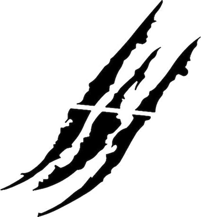 114V20 Vinyl Claw Thrash Mark Headlight Decal, Universal, Matte Black