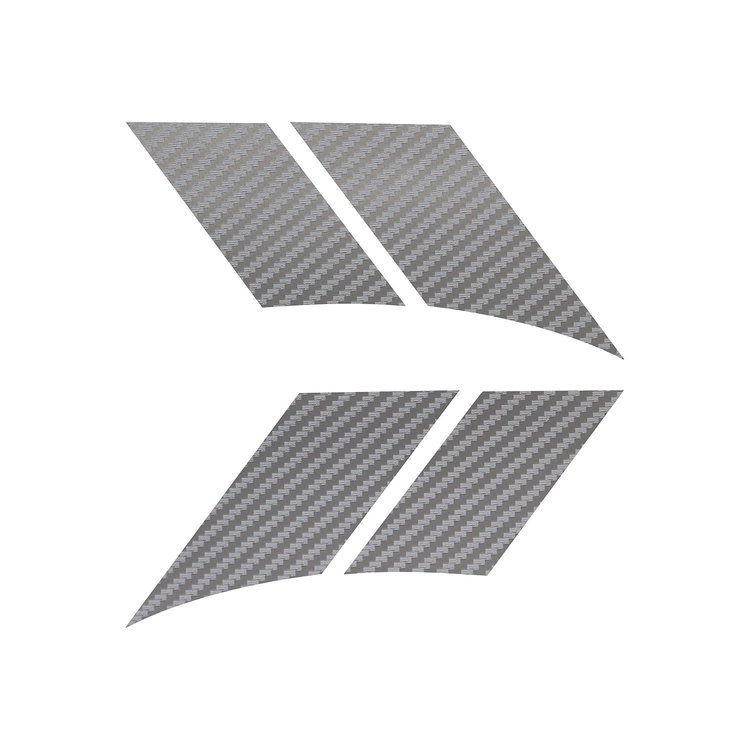 122V41 Grand Sport-Style Fender Accent Stripes, 2005-2013 Chevy Corvette, Silver Carbon Fiber, Left/Driver & Right/Passenger