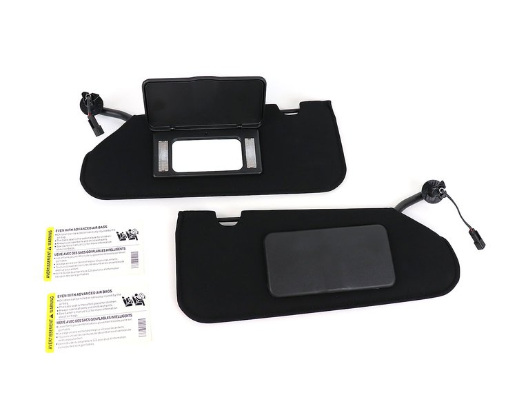 1942 Sunvisors, 2005-2013 Chevy Corvette, W/Lighted Mirrors