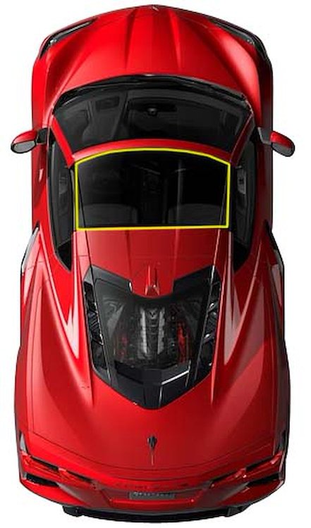 200443 Top Panel Solar Shade, 2020-2023 Chevy Corvette, Black (Dark Smoked)