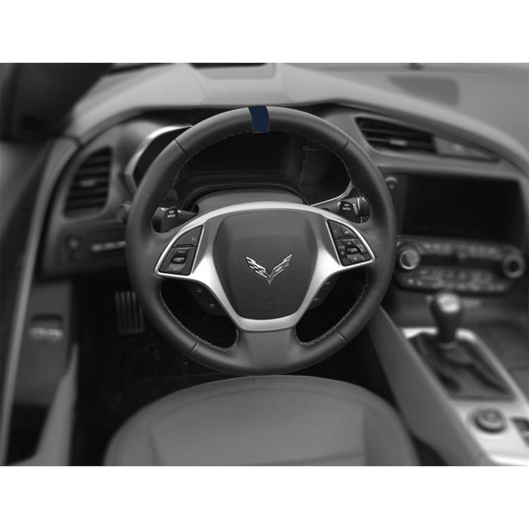 200784 Steering Wheel Top Center Stripe Marker Decal, 1984-2023 Chevy Corvette, Gloss Blue