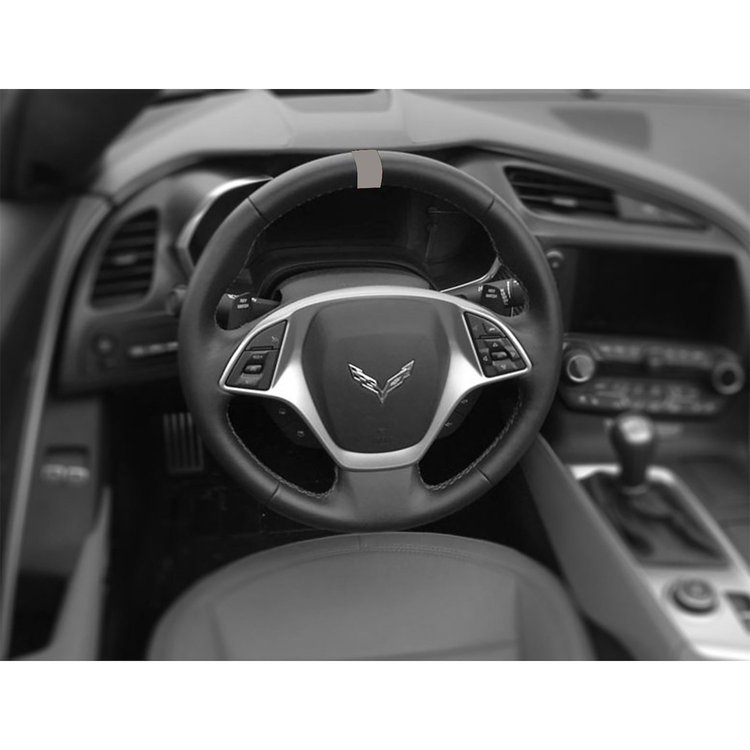 200787 Steering Wheel Top Center Stripe Marker Decal, 1984-2023 Chevy Corvette, Gloss Silver